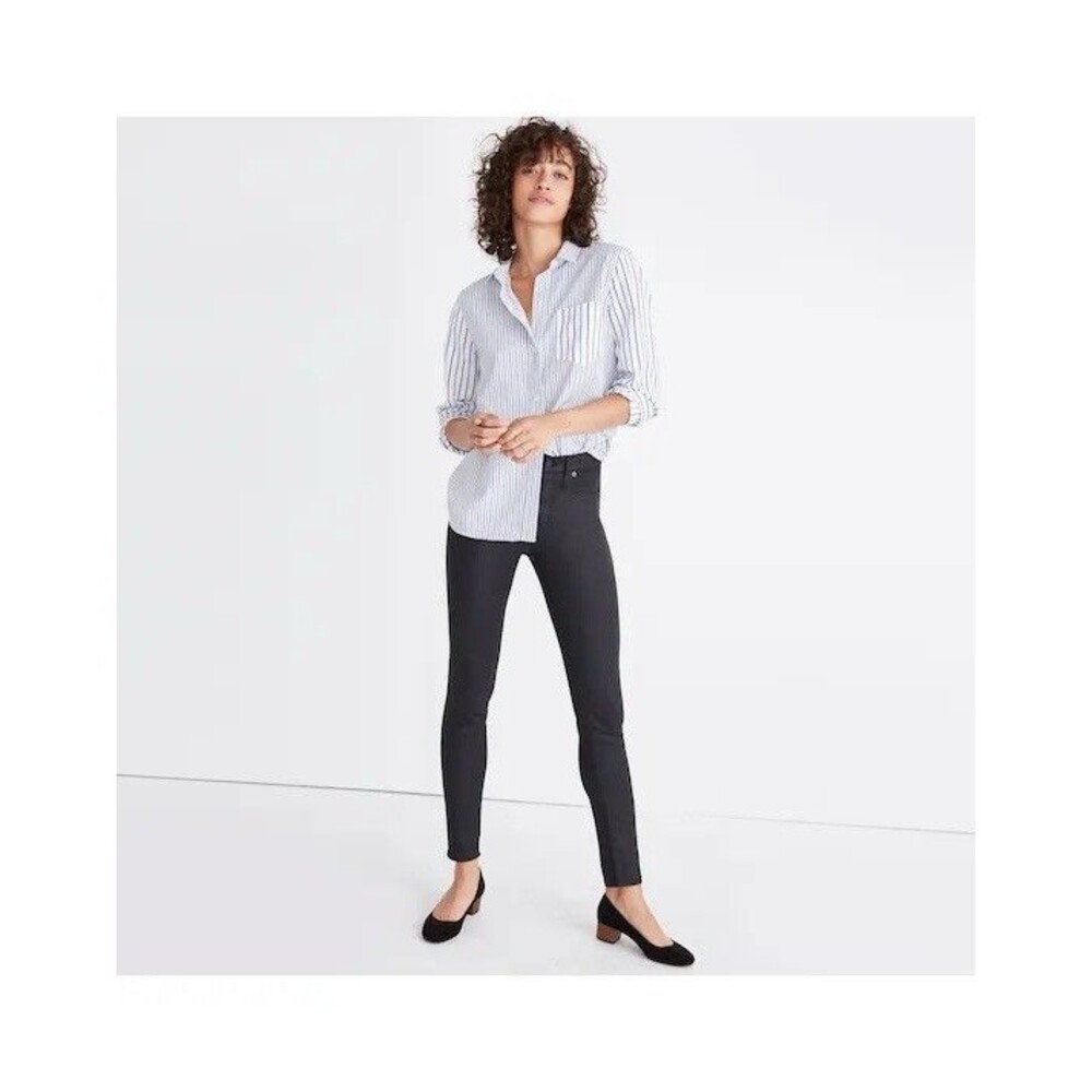 Madewell Womens 27 9” High Rise Skinny Jeans Black Coated Edition Retro 70s Rock